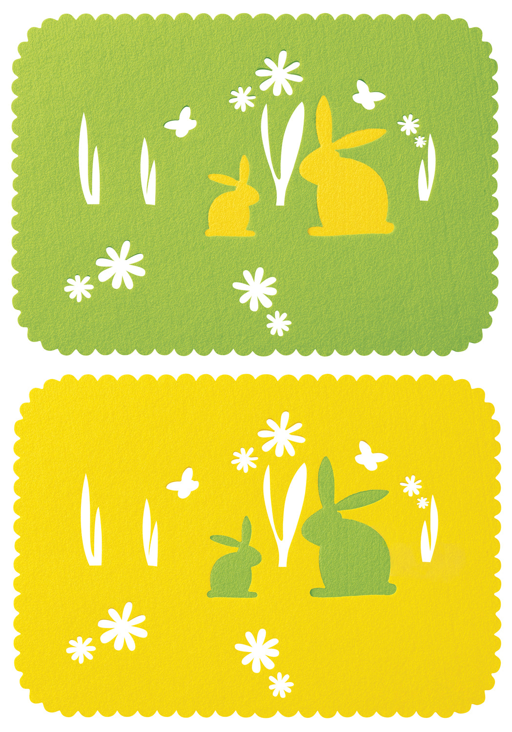 REC BUNNY PLACEMAT SET grn yel