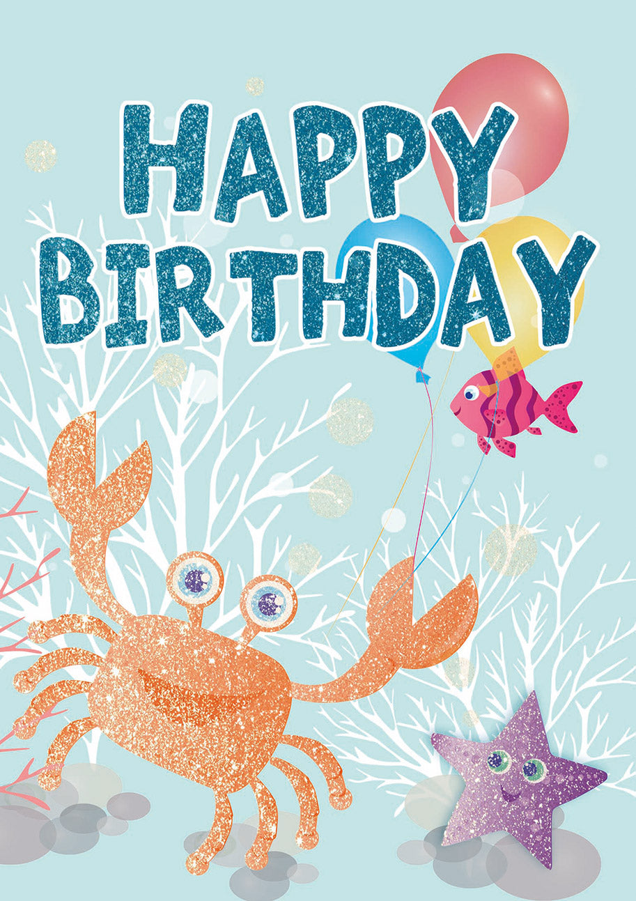 ACTIVITY CARD/UNDER THE SEA Inside: Happy Birthday