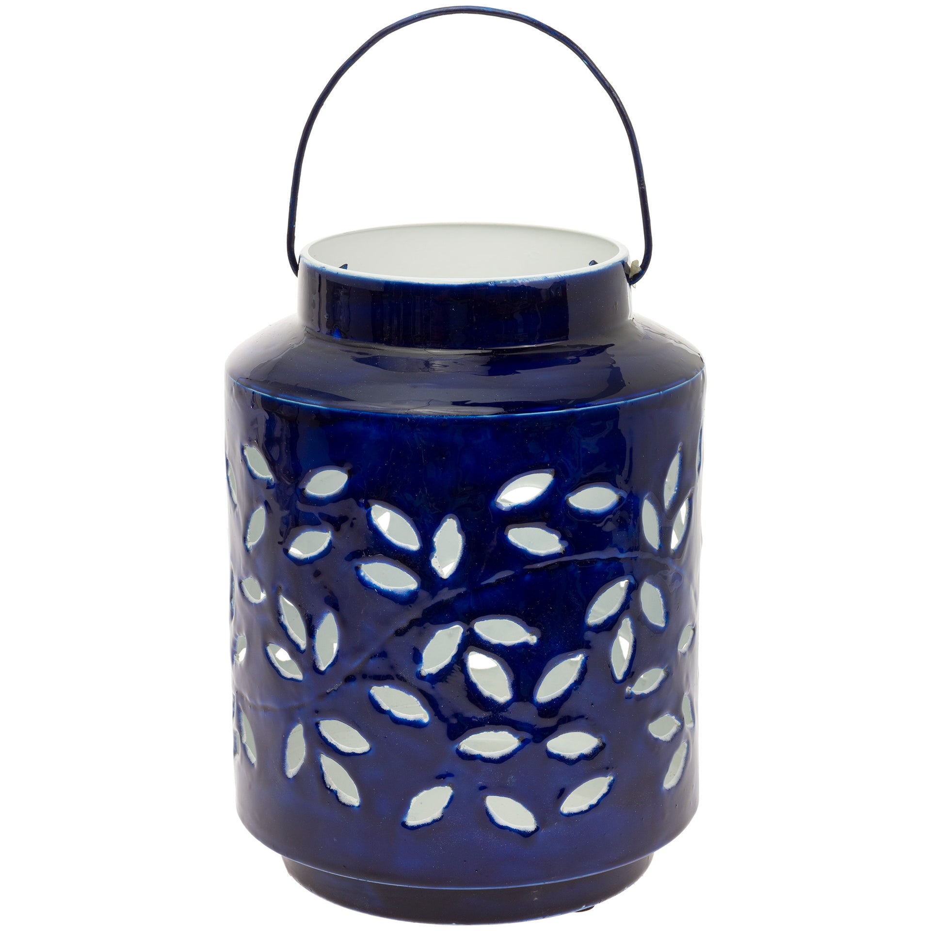 NAVY METAL OUTDOOR LANTERN LG