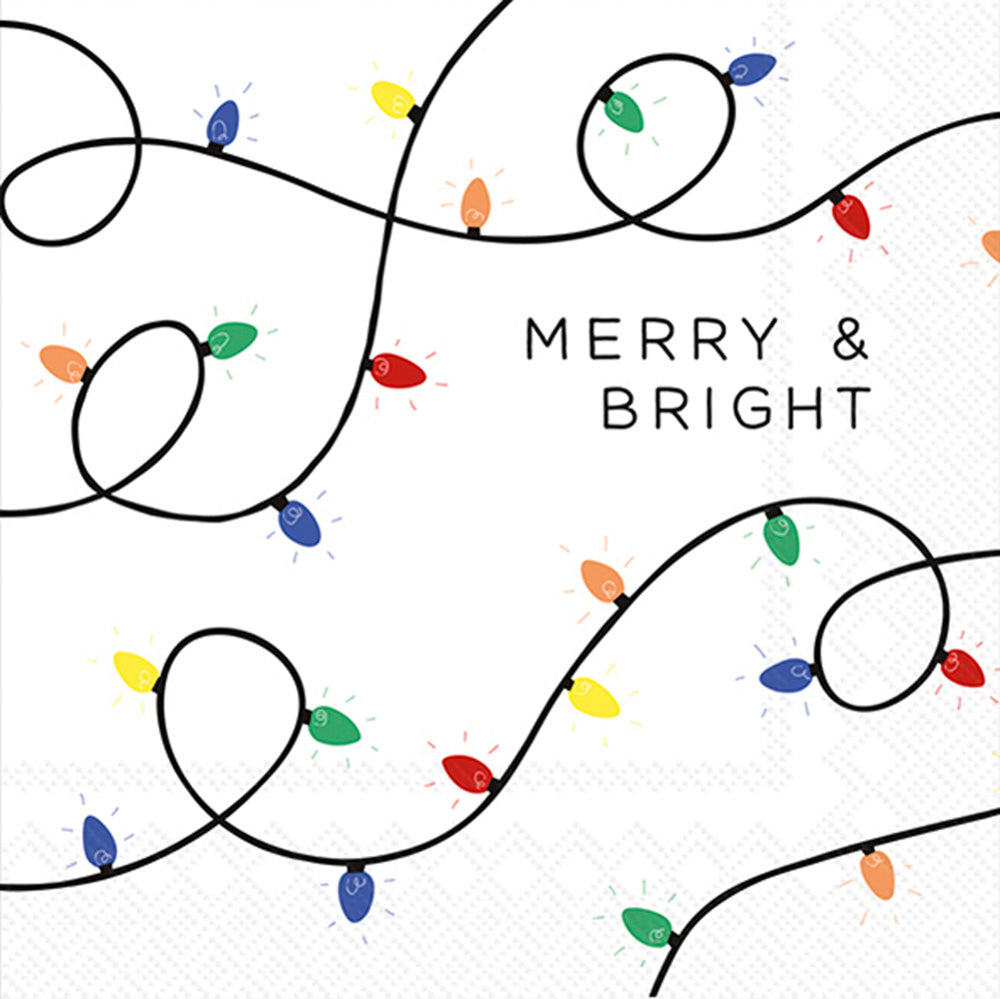 Merry & Bright Lights Cocktail Napkin