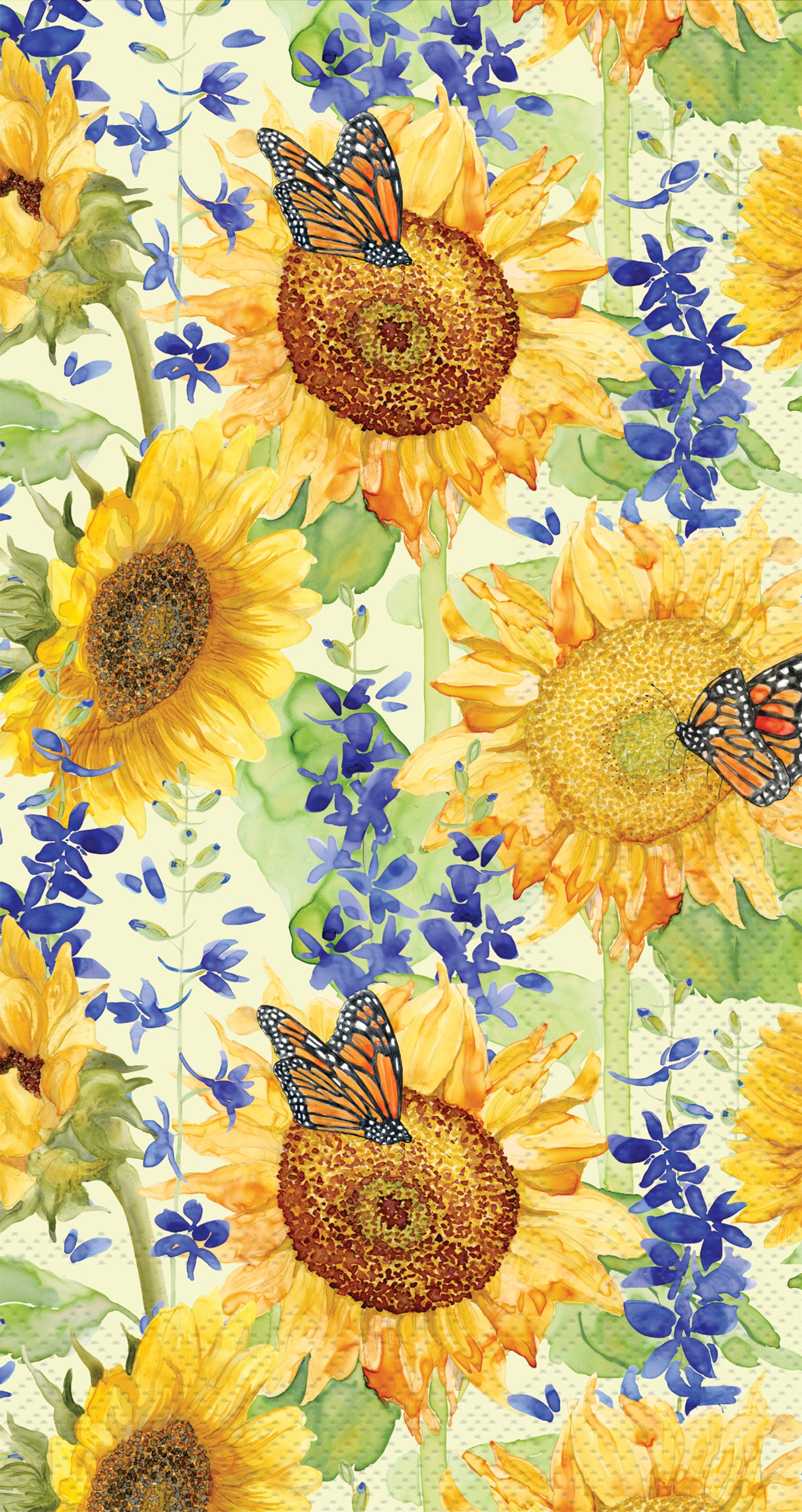 Sunflower and Larkspur Guest Towel