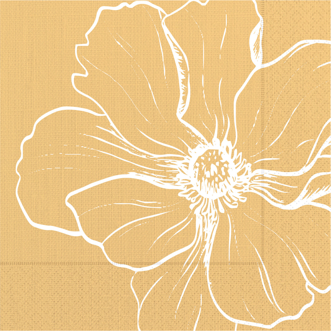 Floral Gold Cocktail Napkin