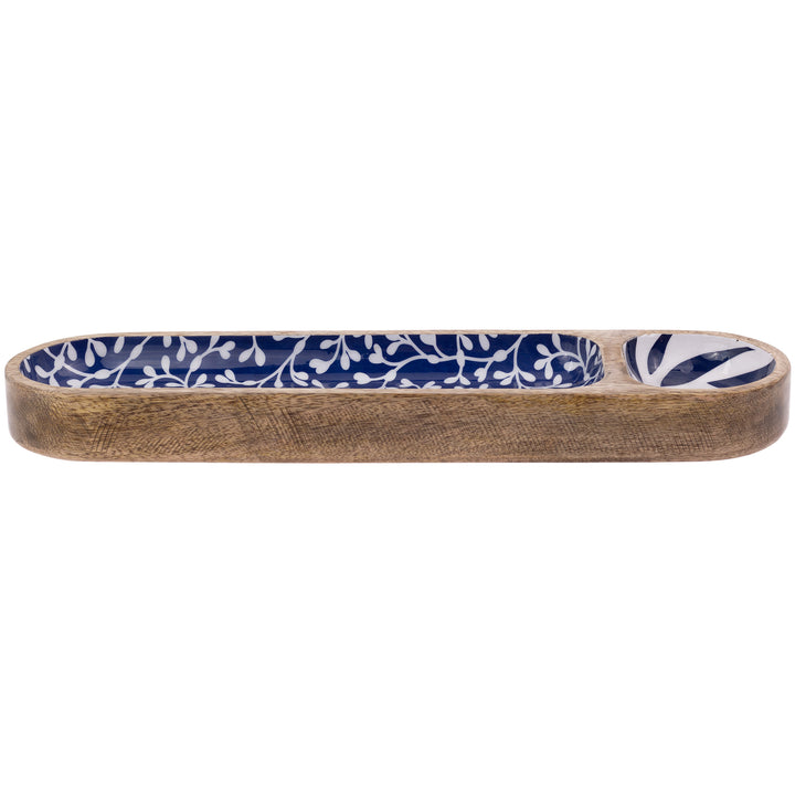 Navy Wood Sectioned Tray