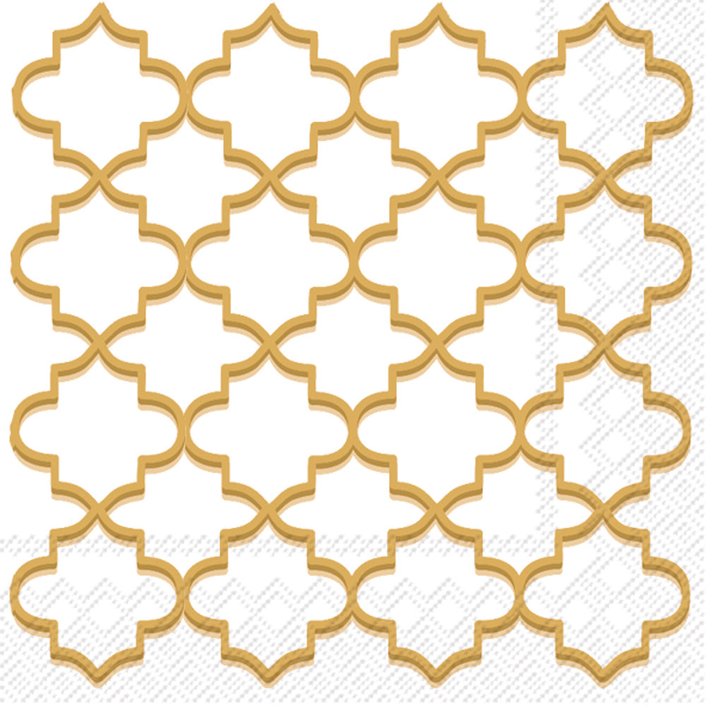 Morrocan Trellis Cocktail Napkin Gold