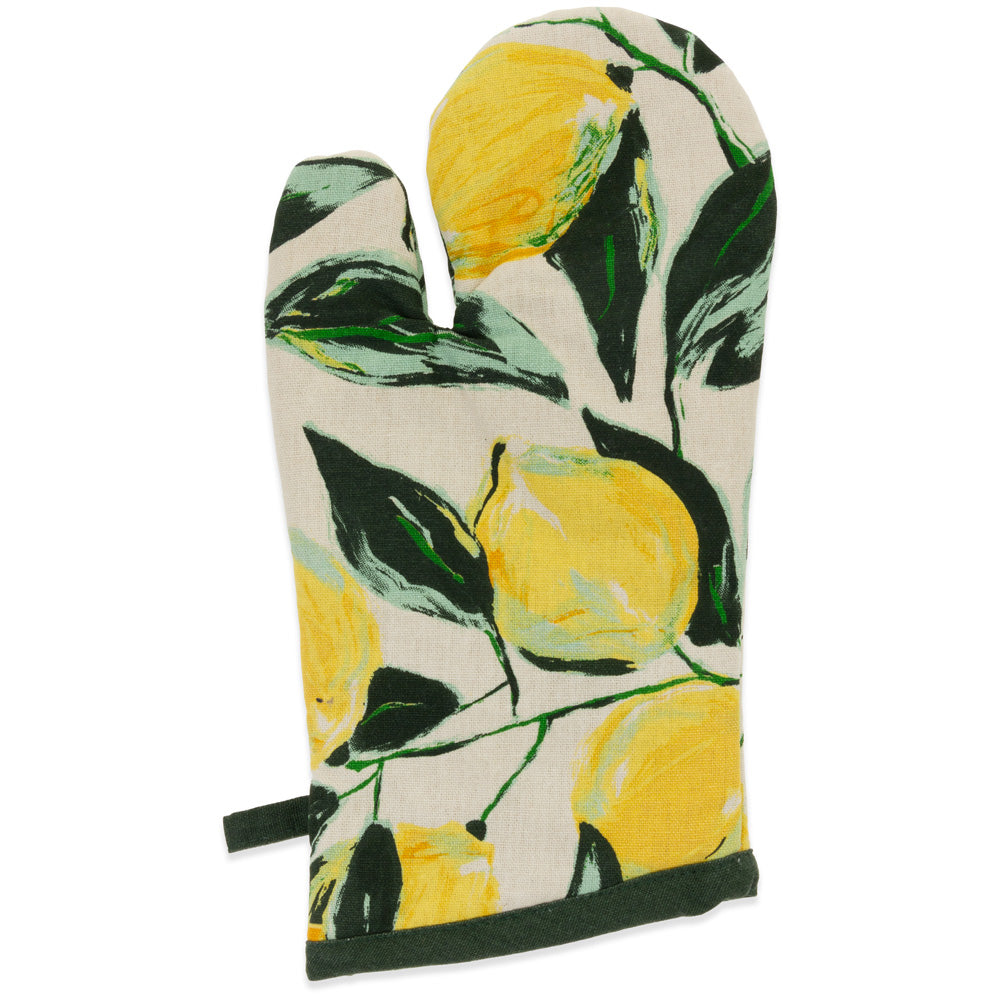 Painterly Lemons Oven Mitt and Pot Holder Set
