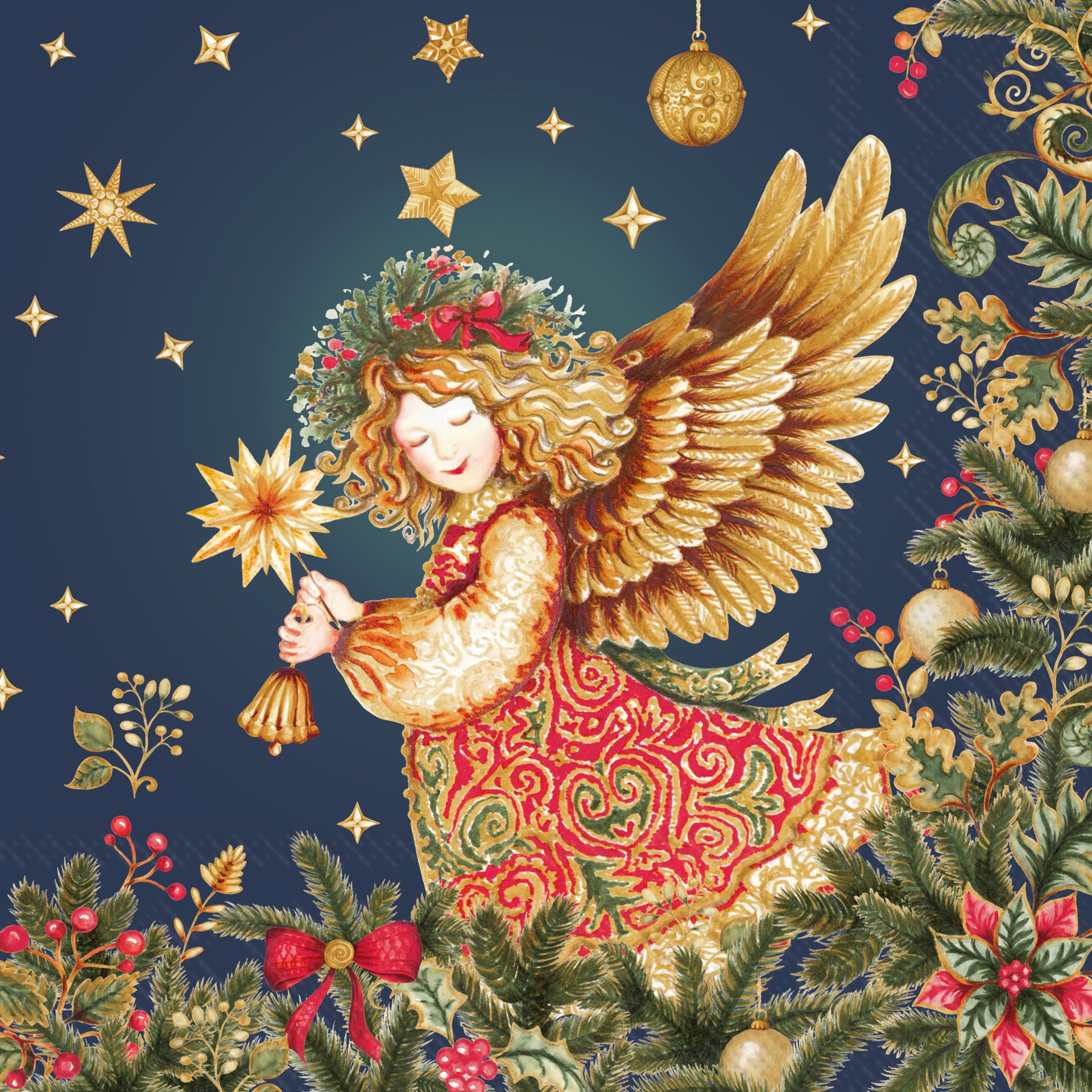 Opulent Angel Blue Lunch Napkin