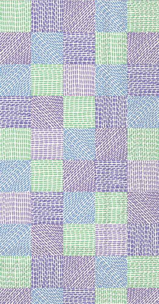 Square Sampler Guest Towel Blue