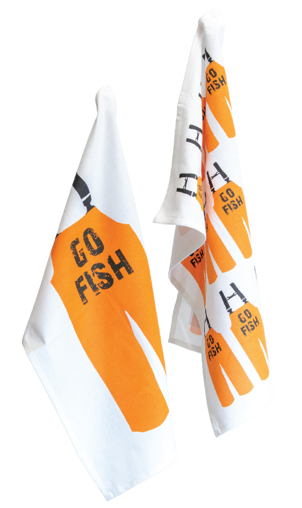 TEA TOWEL GO FISH S/2