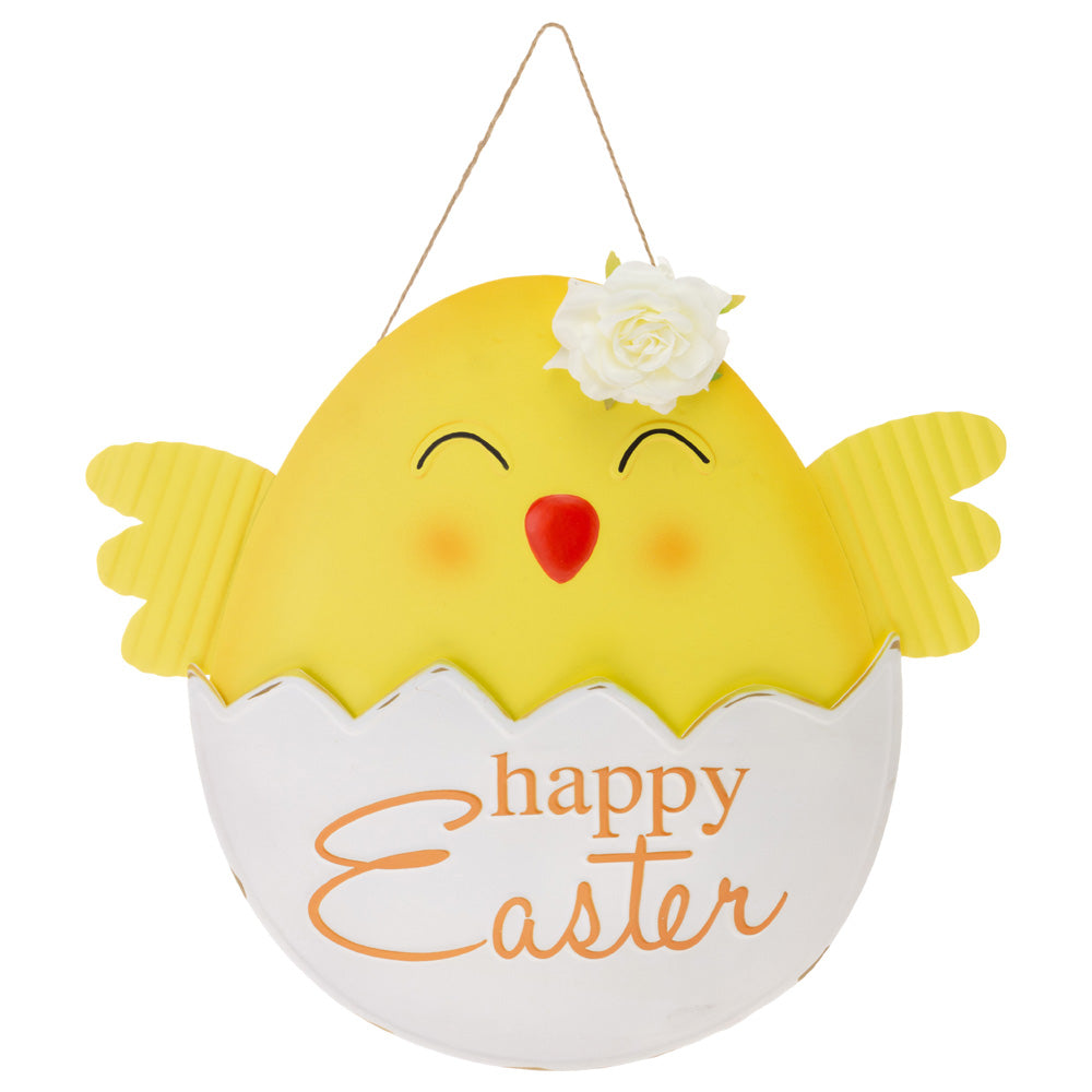 METAL HAPPY EASTER CHICK SIGN