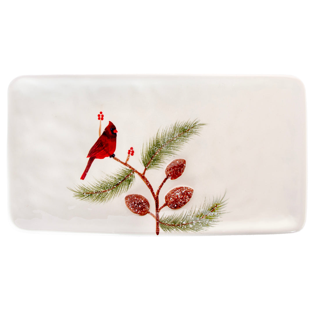 Pinecones And Cardinals Platter