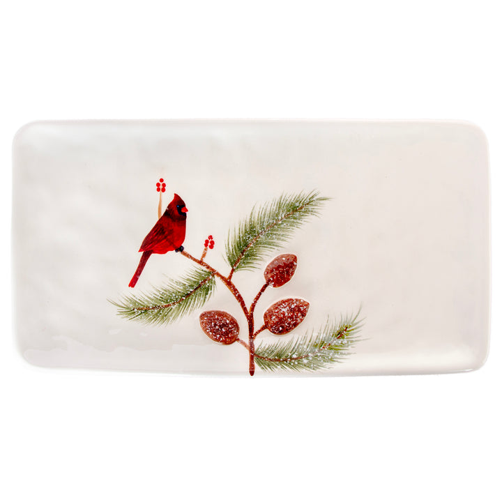 Pinecones And Cardinals Platter