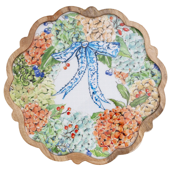 Fall Hydrangea Wavy Edge Platter
