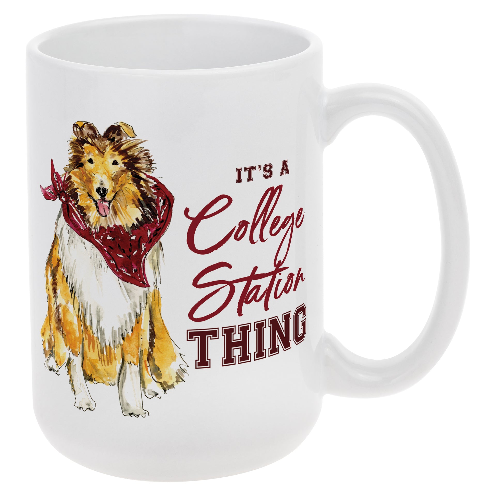 Maroon Collie Mug