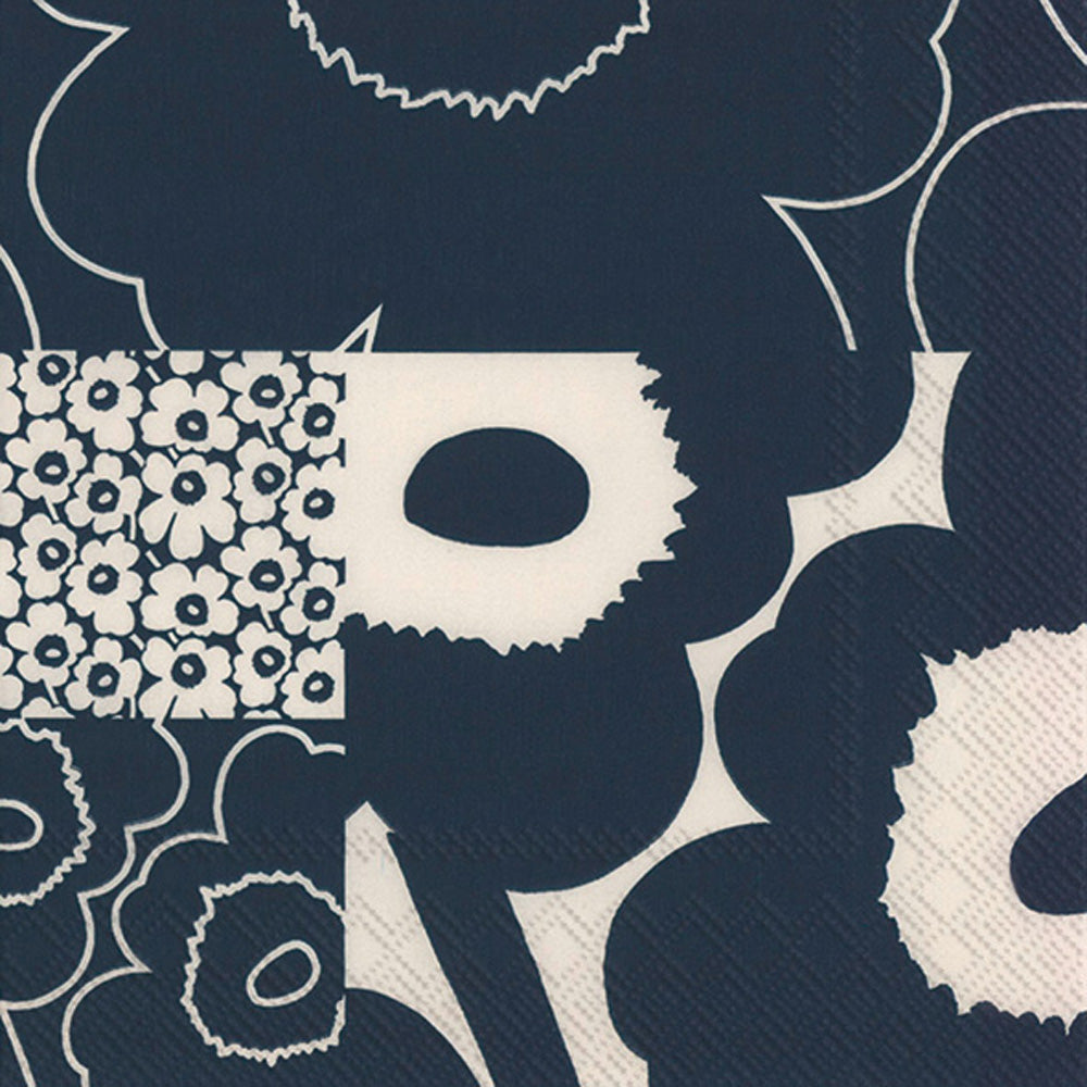 Unikko Kollaasi Lunch Napkin Dark Blue