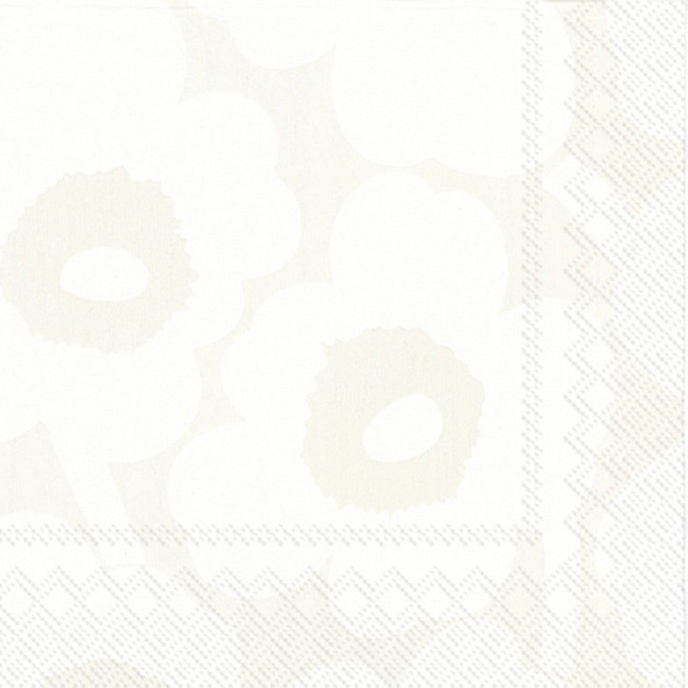 Unikko Lunch Napkin White Grey