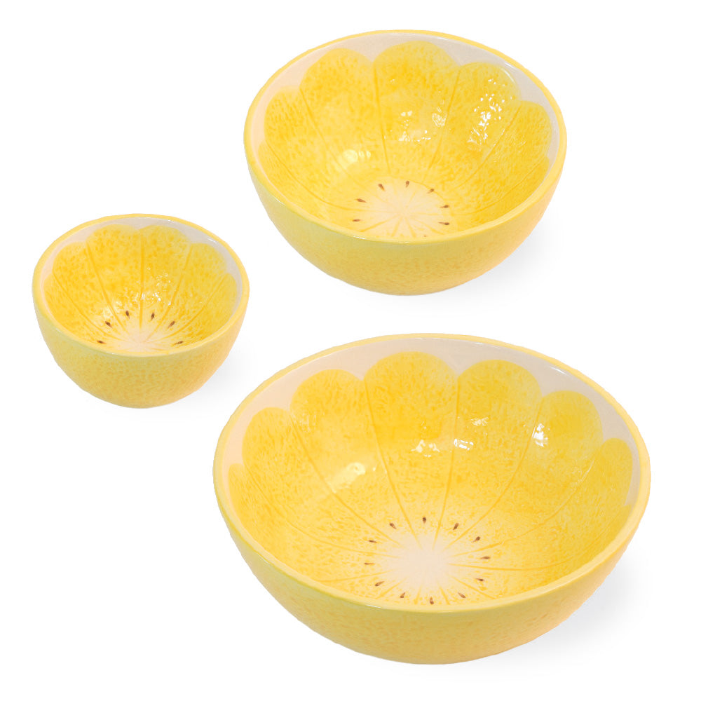 BOWL SET LEMON DROP S/3