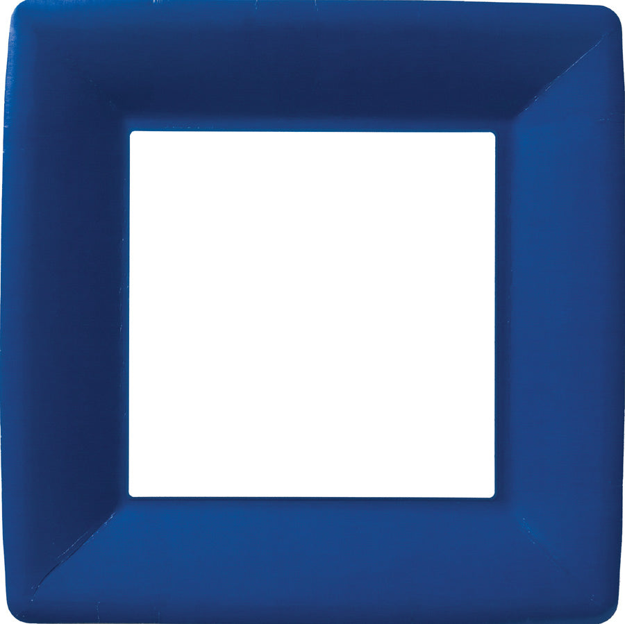 Classic Linen Square Dinner Plate Dark Blue