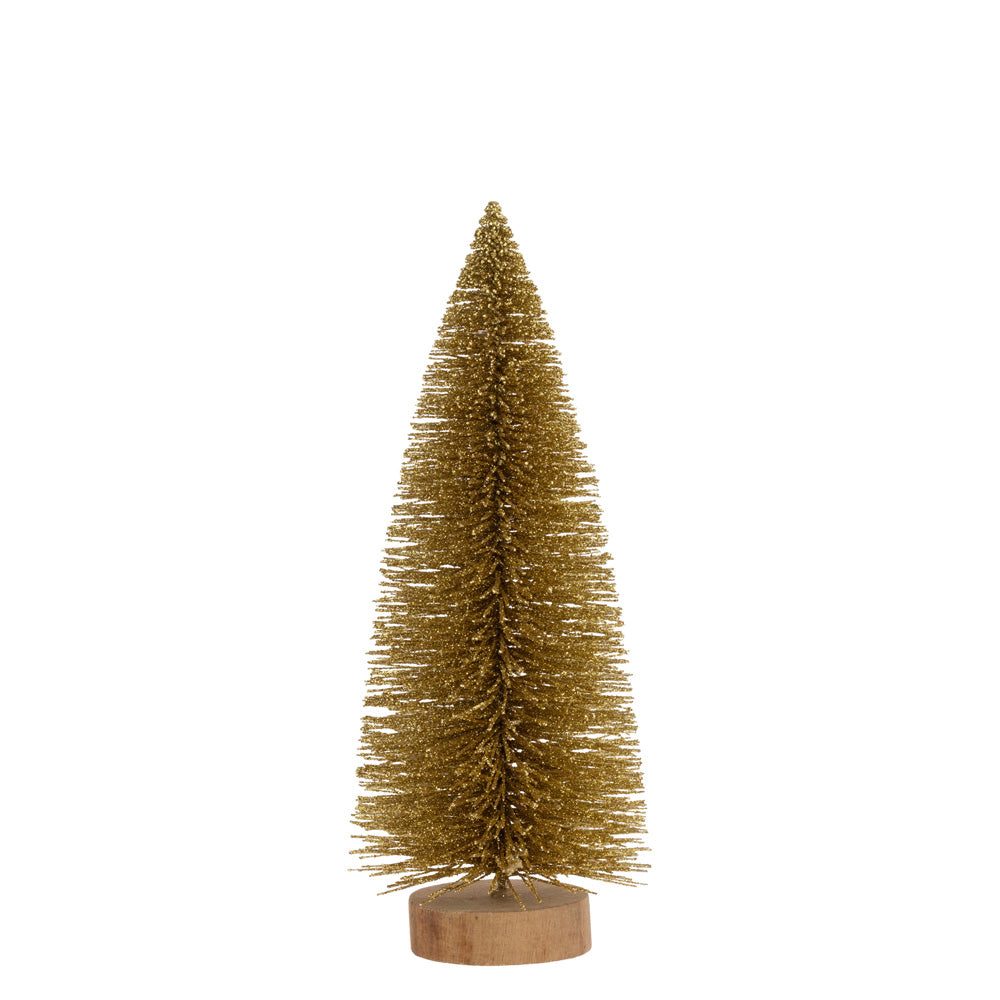 Gold Glitter Bottle Brush Trees (Set of 3)