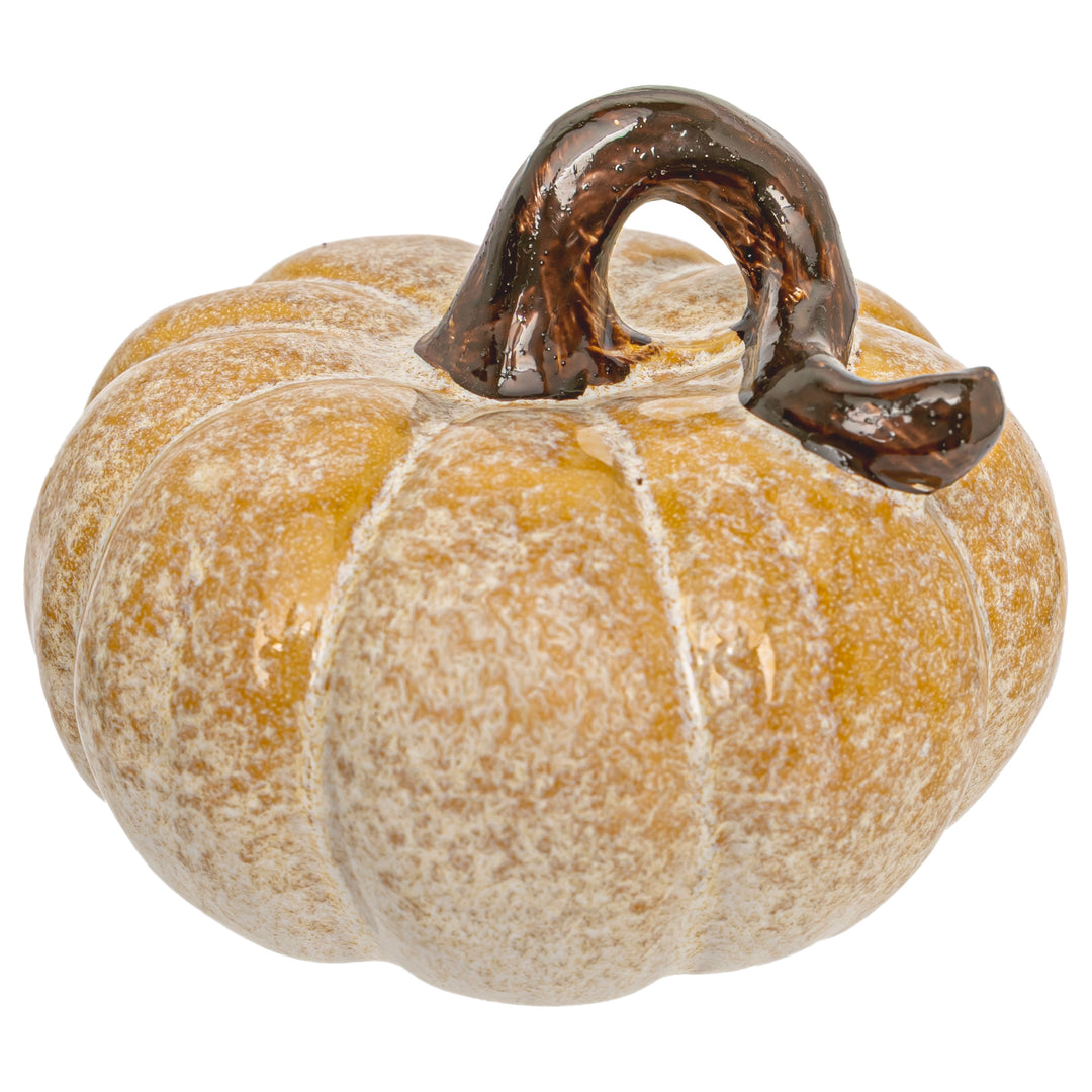 Yellow Reactive Glaze Pumpkin Small
