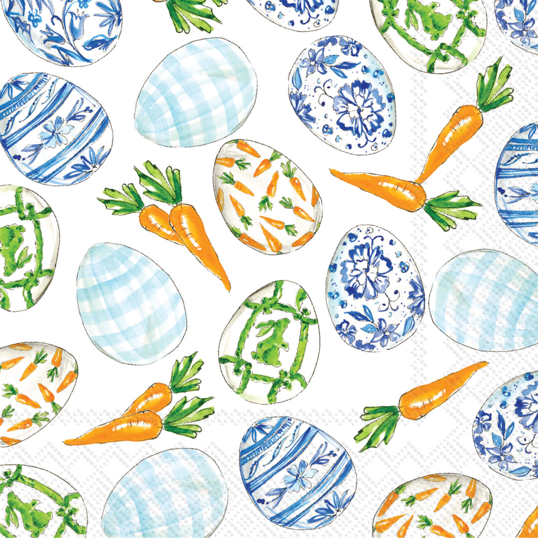Blue Eggs and CarrotsCocktail Napkin