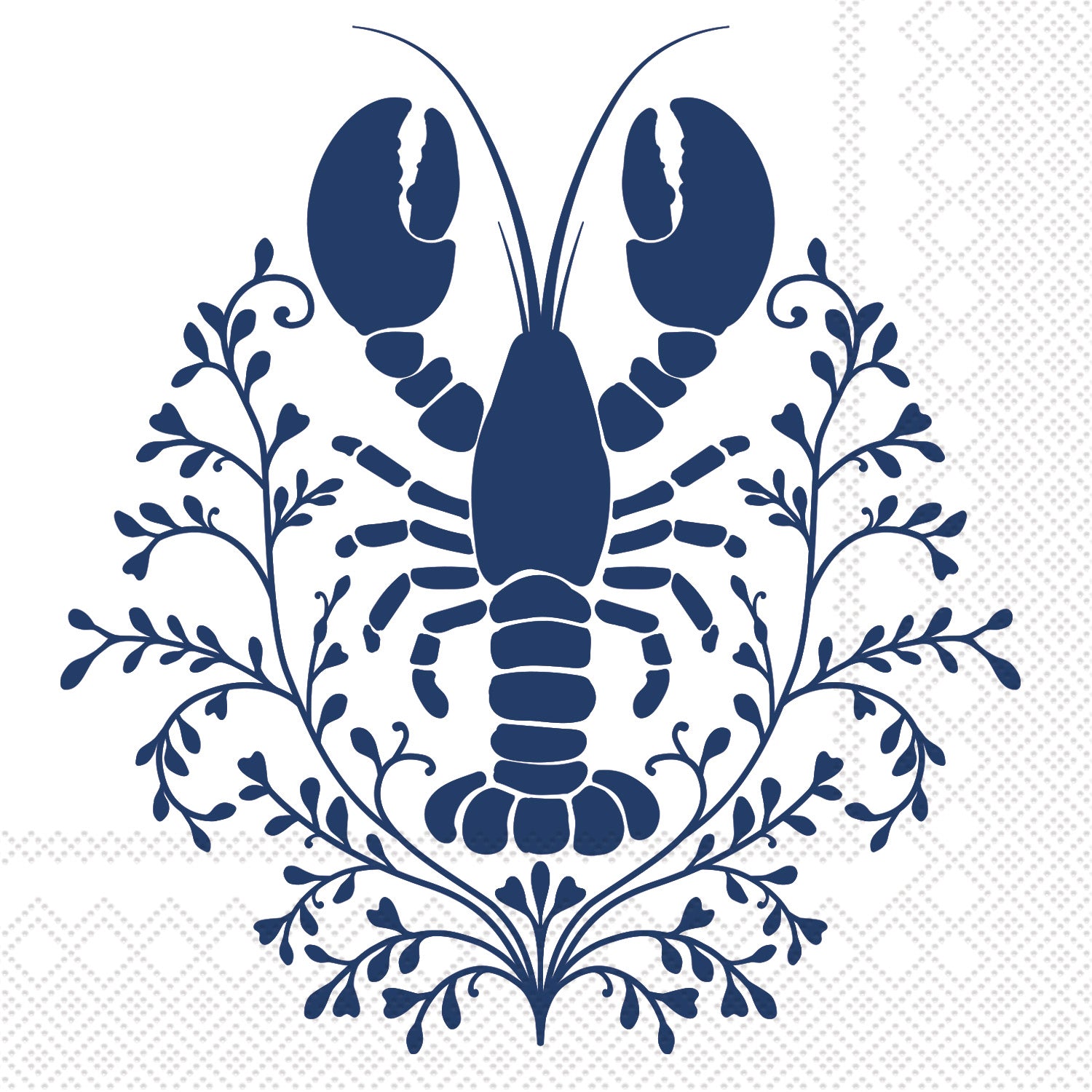 Navy Lobster Cocktail Napkin