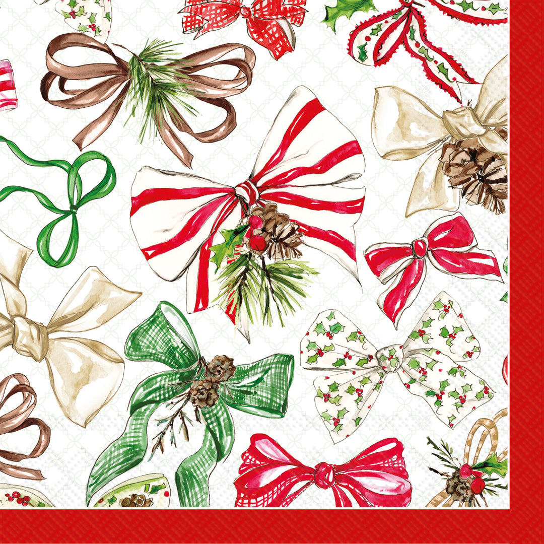 Christmas Bows Cocktail Napkin