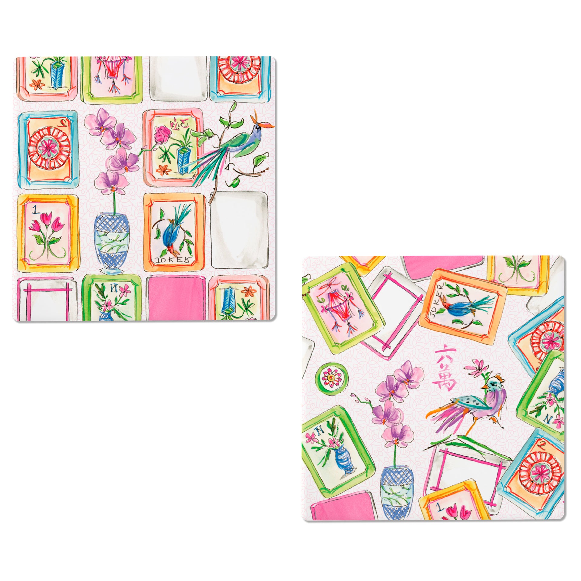 Mahjong Pink Coasters