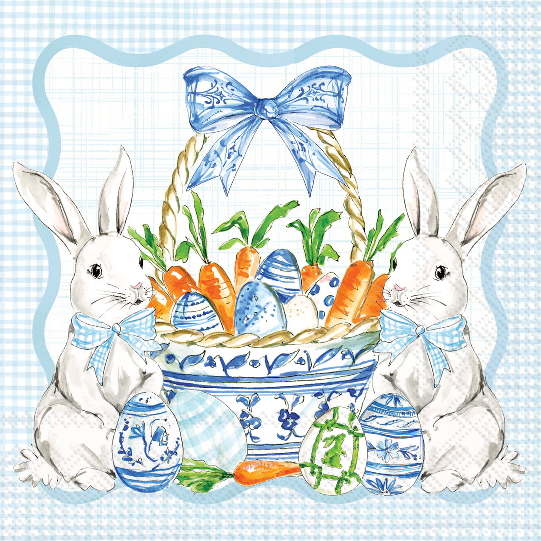 Carrot and Eggs Bunnies Cocktail Napkin