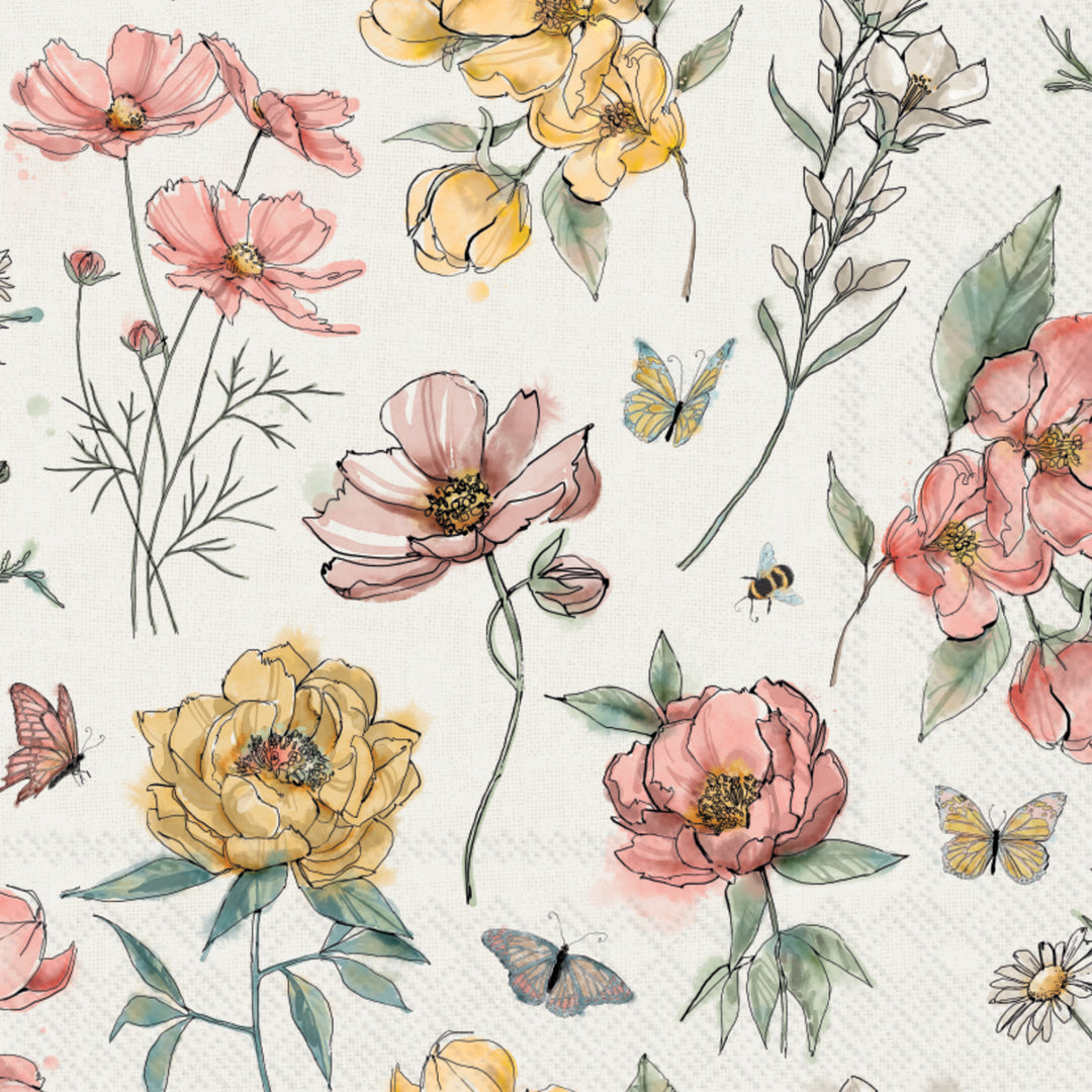 Garden Reverie Allover Cocktail Napkin