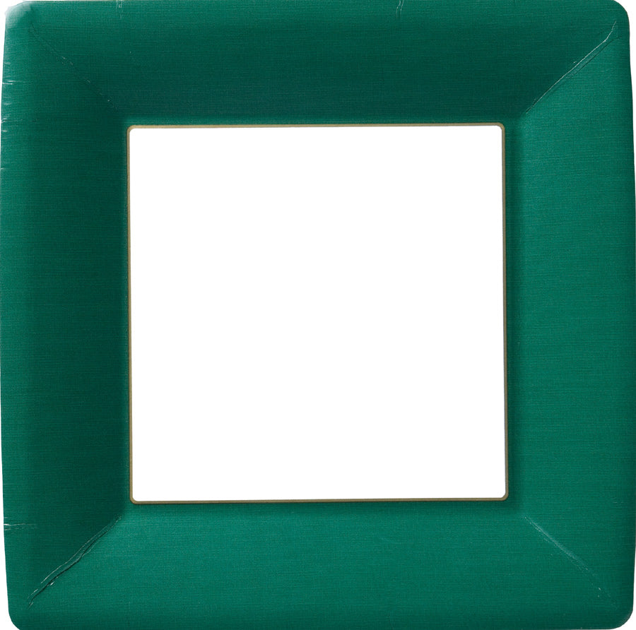 Classic Linen Square Dinner Plate Dark Green