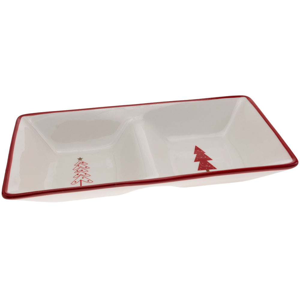 FESTIVE TREES DIVIDED PLATE