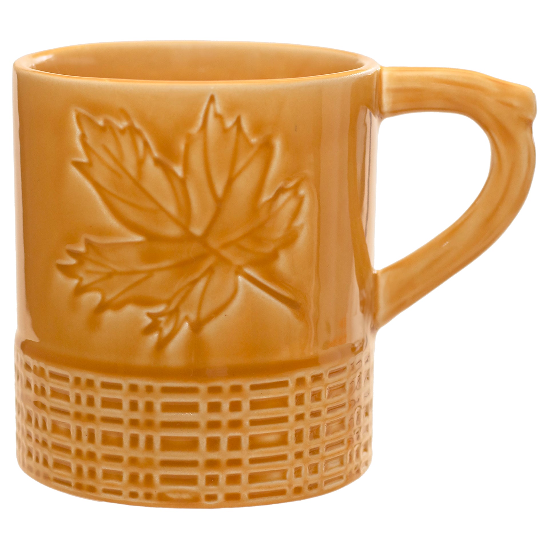 Yellow Leaf Embossed Mug