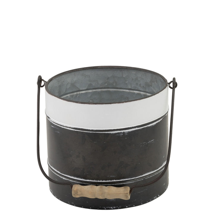 Aged Blk/Wht Buckets (Set of 3)