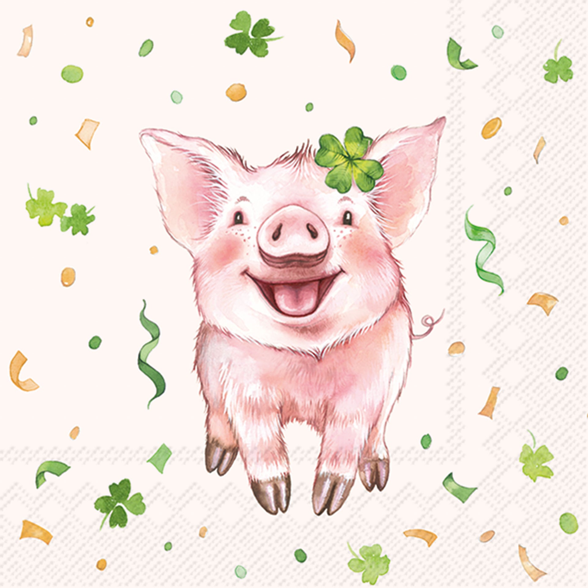Lucky Pig Cocktail Napkin
