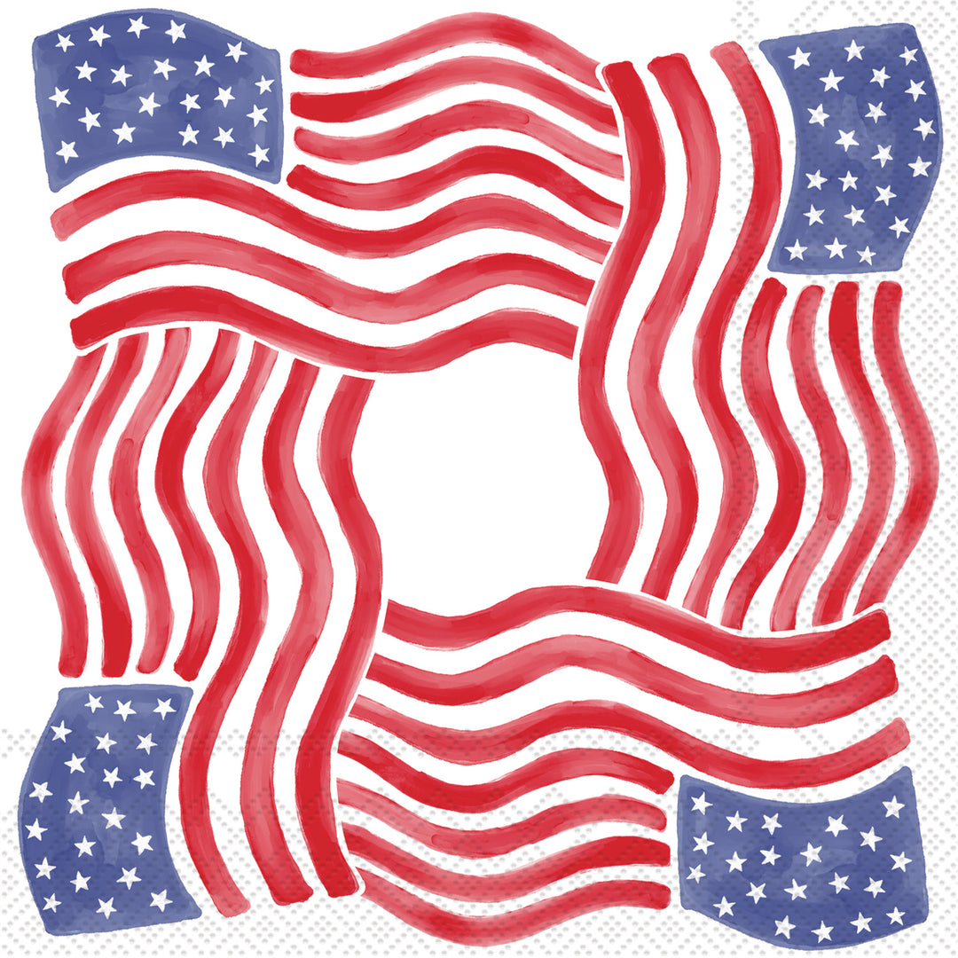 STARS &amp; STRIPES SQUARE Cocktail Napkin