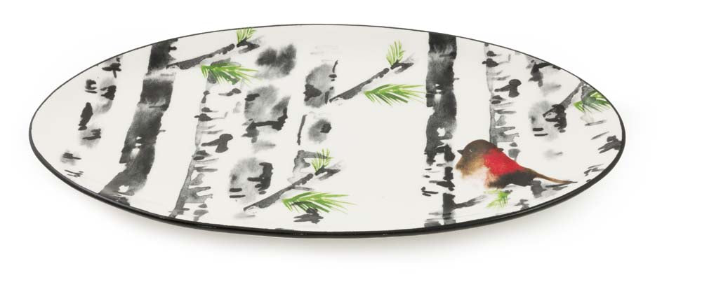 Bird In Birch Oval Platter