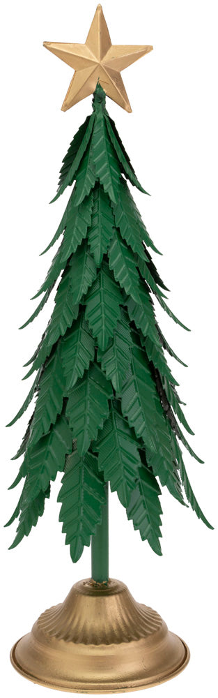 Medium Green Metal Tree With Texture Branches