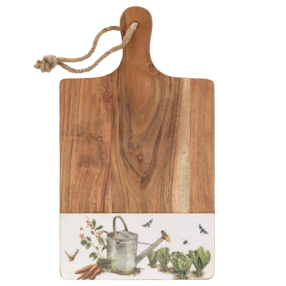 Garden Watering Can Wood Charcuterie Board