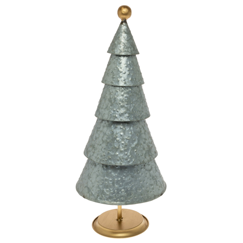 Silver Metal Tree Gold Base & Ball