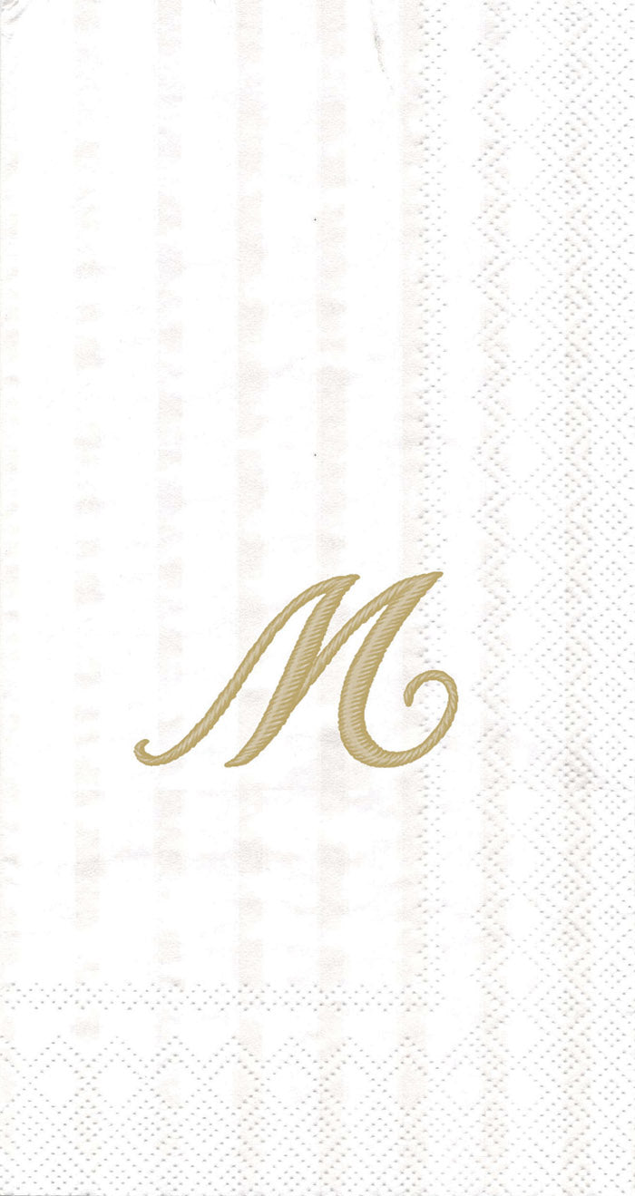 Stripes Again Guest Towel Monogram M Cream