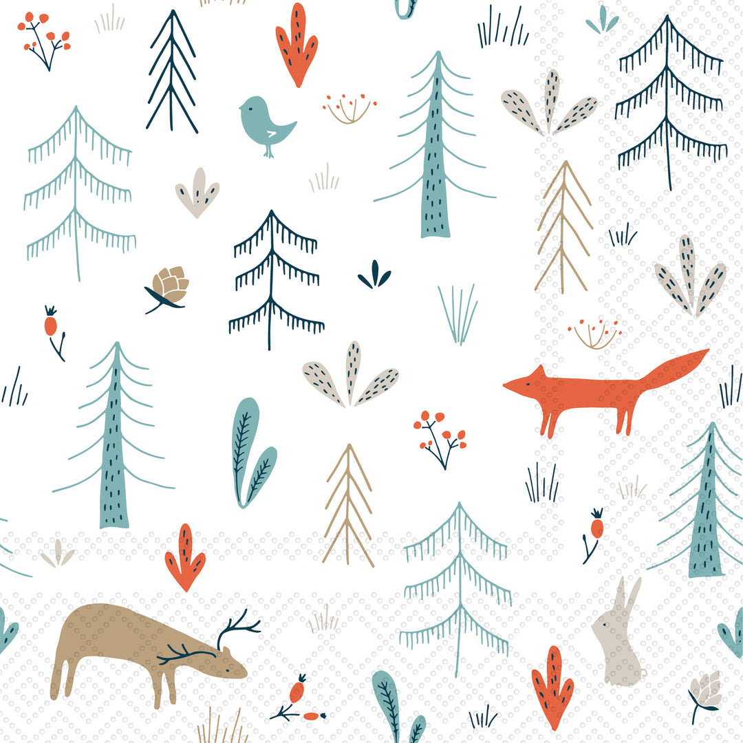 Forest Animals Cocktail Napkin