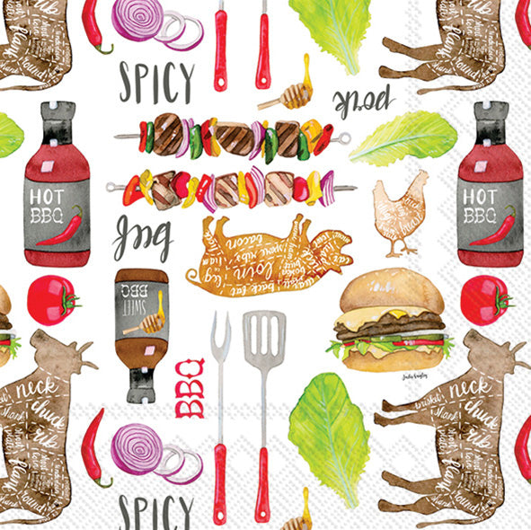 Bbq Pattern Cocktail Napkin