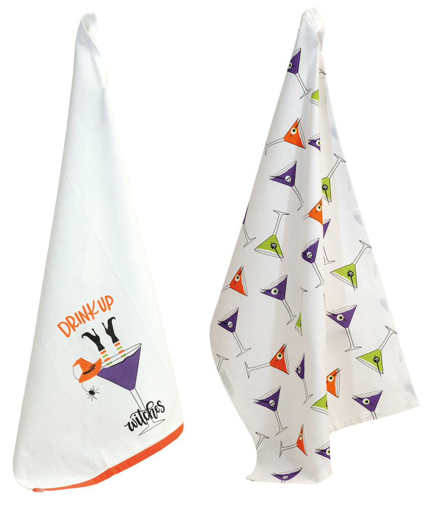 MARTINI WITCHES TEA TOWELS S/2