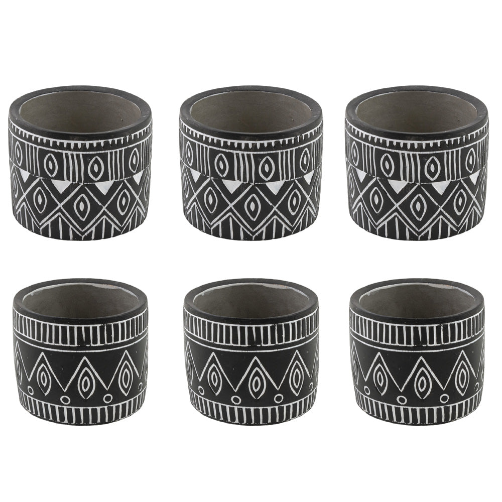 MINI BLACK POTS S/6