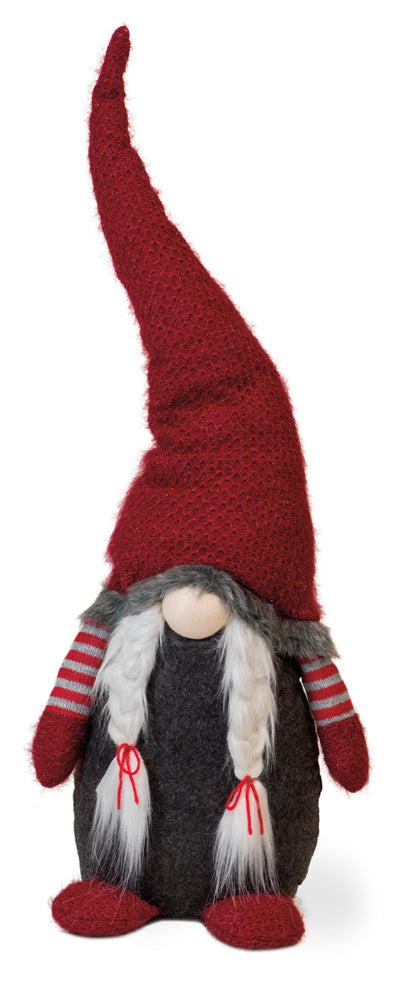 LUCY SANTA ELF GNOME  RED & GRAY