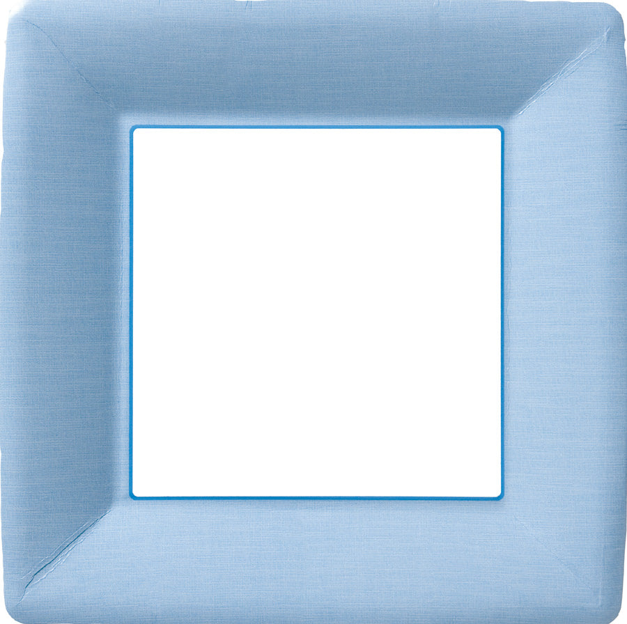 Classic Linen Square Dinner Plate Light Blue