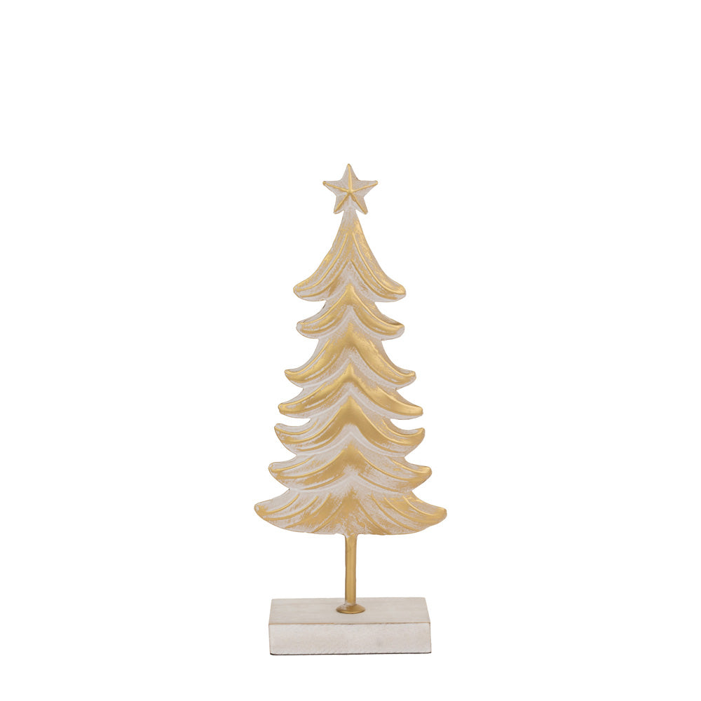 Small Metal White and Burnished Gold Tree