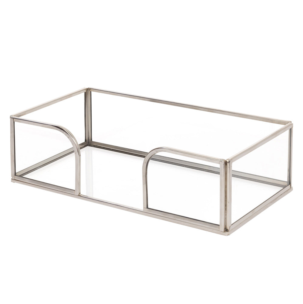 Silver Edge Glass Guest Caddy