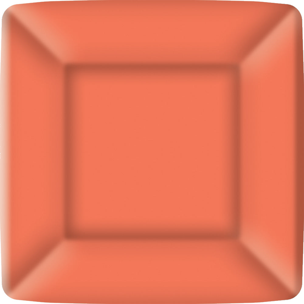 Classic Square Dessert Plate Coral