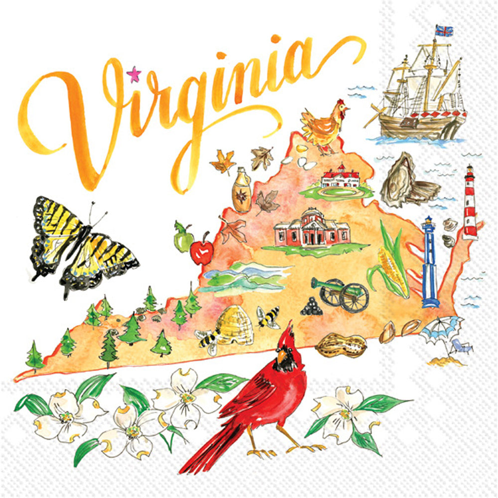Virginia State Collection Cocktail Napkin